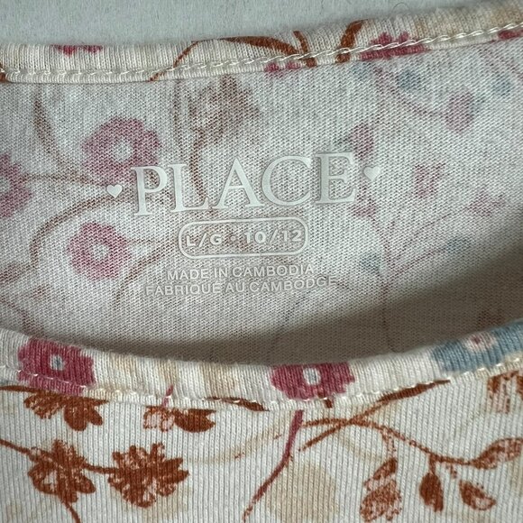 Children's Place Girls Floral Ruffle bottom dress. Size L 10/12 28"L - Picture 3 of 4